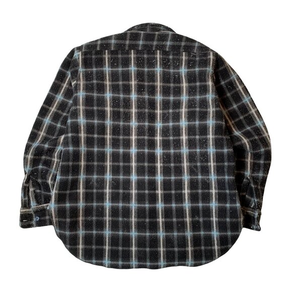 Vintage Luigi Rossi Heavy Fleece Plaid Button Up L - Picture 2 of 6